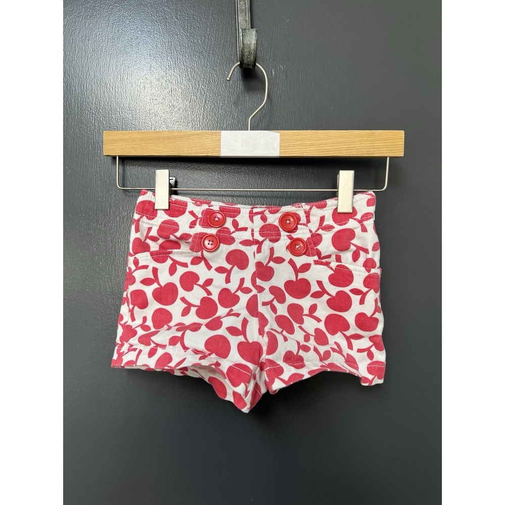 Mini Boden Cherry Print Buttons Retro Shorts Size 2T
